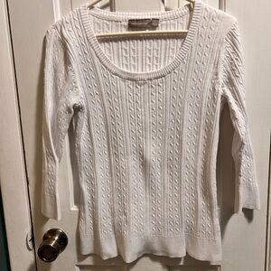 Croft & Barrow White Cable Knit Sweater